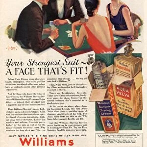 Williams 1920s USA aftershave bridge playing cards games mens