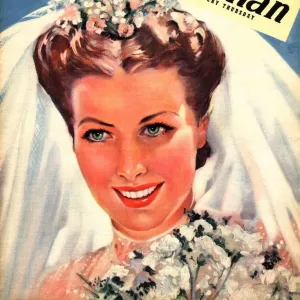 Woman 1942 1940s UK wedding weddings marriages bride brides magazines