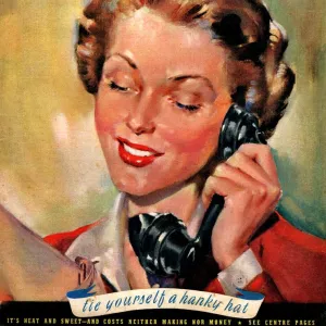 Woman 1944 1940s UK womens magazines portraits telephones listening agony aunts