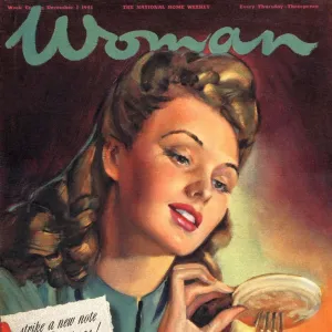 Woman 1945 1940s UK people eating crumpets womens portraits magazines