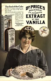 1900s Prints: 1900s USA cooking dr prices vanilla maids servants cakes baking