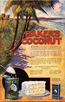 1910s Prints: 1910s USA bakers coconuts cakes baking cocoanuts
