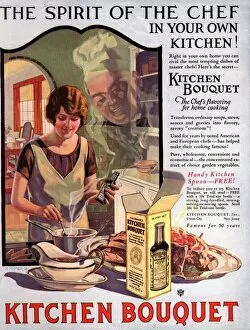 1910's Collection: 1910s USA cooking kitchens bouquets housewives housewife woman women in kitchens