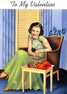 1920s UK valentines chocolate valentines Warning - small image size