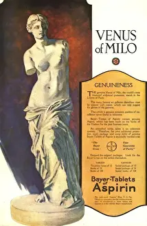 Adverti Prints: 1920s USA art aspirin venus de milo headaches medicine aspro medical
