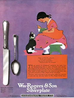 Adverti Prints: 1920s USA cutlery rogers cats