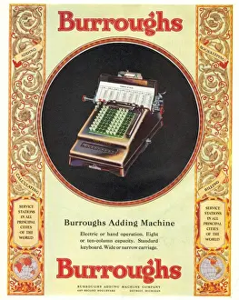 Adverti Prints: 1920s USA equipment burroughs adding machines accountants