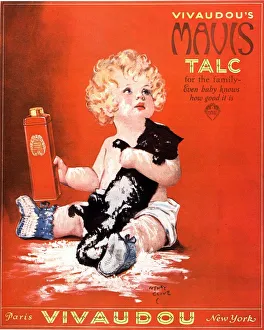 Adverti Prints: 1920s USA mavis talc cats talcum powder
