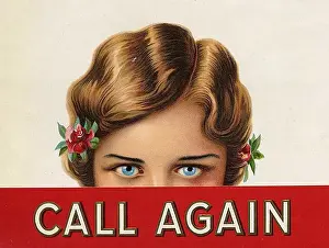 Womens Prints: Call Again 1920s USA mcitnt womens portraits callgirls call-girls girl