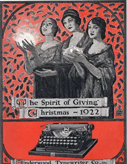 Nineteen Twenties Prints: 1920s USA underwood typewriters