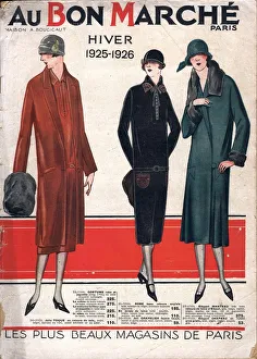 Nineteen Twenties Prints: 1924 1920s France catalogues au bon marche womens