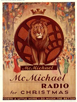 Adverti Prints: 1930s UK mcmichael radios lions