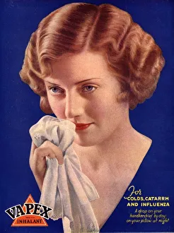 1930s UK vapex colds flu sneezing sneezes blowing your noses medical medicine 1930s UK vapex colds flu sneezing sneezes blowing your noses medical medicine