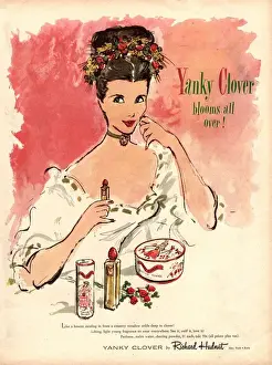 Adverti Prints: 1930s USA yanky clover make-up makeup lipsticks lipstick face powder richard hudnut