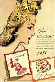 Adverti Prints: 1933 1930s USA coty make-up makeup lipsticks lipstick face powder