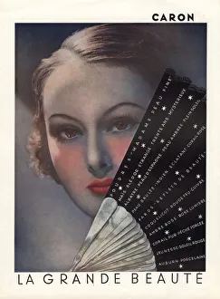 1936 1930s USA caron le grande beaute fans womens