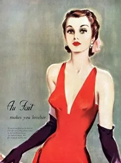 1940s Collection: 1940s UK au fait womens dresses gloves