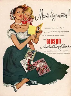 American Prints: 1940s USA mothers day mothers cards gibson children