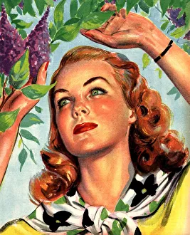 Horticulture Prints: 1946 1940s UK womens magazines portraits