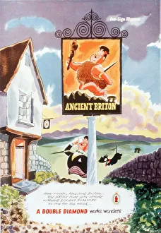 British Prints: 1950s UK double diamond beer pubs