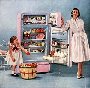Advertise Collection: 1950s USA fridges housewives housewife mothers and daughters appliances refridgerators