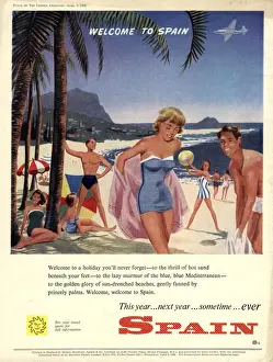 1950s Prints: 1958 1950s UK holidays spain holidays costa del sol destinations