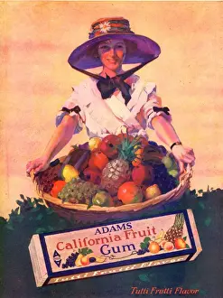 Candy Prints: Adams California Fruit Gum 1910s USA chewing gum sweets fruit harvest