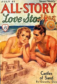 Vacations Prints: All-Story 1920s USA holidays love sand-castles sandcastles magazines