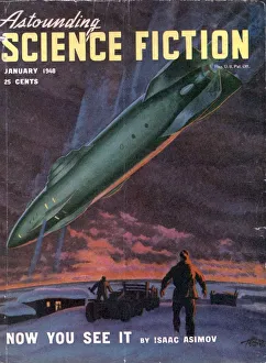 American Prints: Astounding 1940s USA space ships aliens pulp fiction ufos magazines nautical