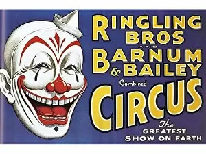 Images Dated 15th July 2009: Barnum and Baileys Circus 1920s USA mcitnt clowns slogans The Greatest Show On Earth