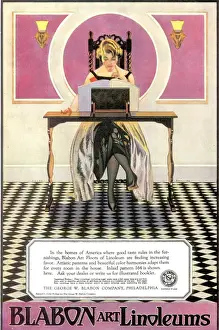 Adverti Prints: Blabon Art Linoleums 1920s USA linoleums flooring agony aunts lino interiors