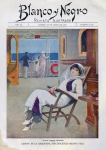 Edwardian Prints: Blanco y Negro 1913 1910s Spain relaxing boats cruises cc holidays
