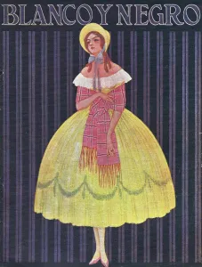 Spanish Artwork Prints: Blanco y Negro 1918 1910s Spain cc womens dresses hats magazines