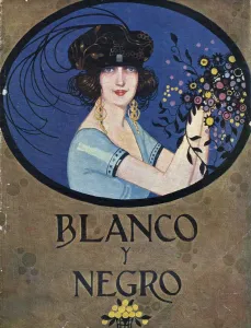 Spanish Artwork Prints: Blanco y Negro 1920s Spain hats flowers womens cc portraits