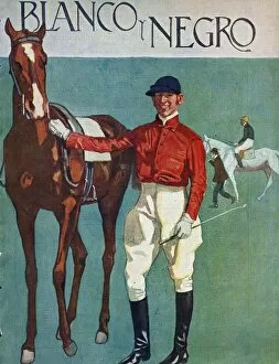 Spanish Artwork Collection: Blanco y Negro 1920s Spain horses racing riding jockeys cc