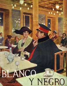 Nineteen Twenties Prints: Blanco y Negro 1921 1920s Spain cc drinking bars cafes
