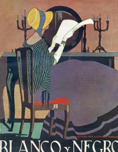 Spanish Artwork Prints: Blanco y Negro 1921 1920s Spain cc reading bonnets