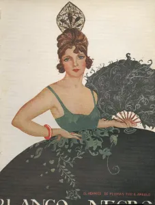 Spanish Artwork Prints: Blanco y Negro 1922 1920s Spain cc magazines womens fans