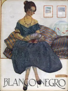 Womens Prints: Blanco y Negro 1923 1920s Spain cc fans relaxing dresses womens