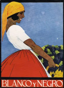 Nineteen Twenties Prints: Blanco y Negro 1923 1920s Spain cc grapes wine alcohol magazines
