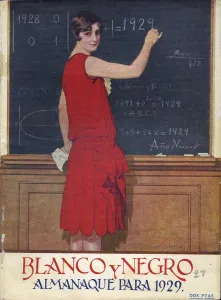 Spanish Artwork Prints: Blanco y Negro 1928 1920s Spain cc magazines teachers schools lessons writing blackboards