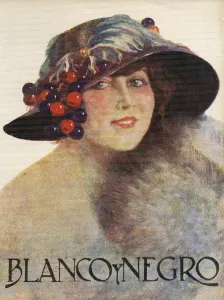 Spanish Artwork Prints: Blanco y Negro 1930 1930s Spain cc hats womens furs portraits magazines