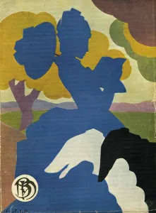 Spanish Artwork Prints: Blanco y Negro 1934 1930s Spain cc dogs umbrellas parasols silhouettes
