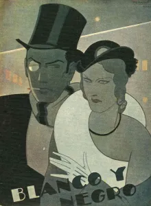 Spanish Artwork Prints: Blanco y Negro Spain cc evening dress hats mens womens monocles magazines