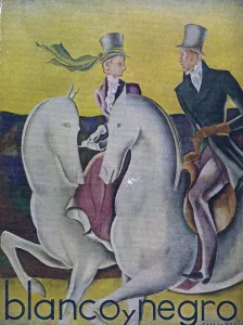Spanish Artwork Prints: Blanco y Negro Spain cc magazines horses riding art deco