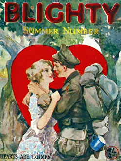 1910s Prints: Blighty 1918 1910s UK first issue ww1 uniforms magazines hugging