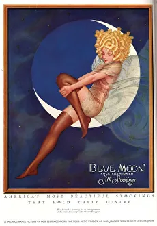 Blue Moon Silk stockings 1920s USA womens glamour pin-ups nylons hosiery