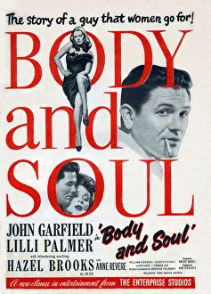Movies Prints: Body and Soul 1947 1940s UK John Garfield, Lilli Palmer
