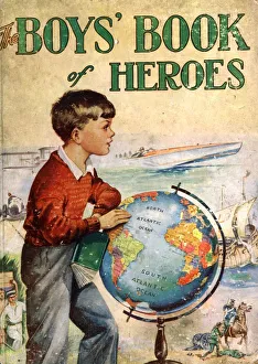 Books Prints: The Boys Book Of Heroes 1940s UK childrens books the empire