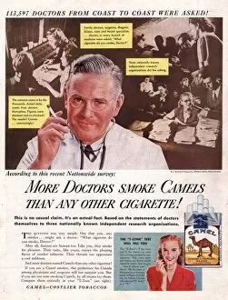 Advertise Collection: Camels 1946 1940s USA cigarettes smoking medical